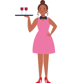 waitress serving wine png
