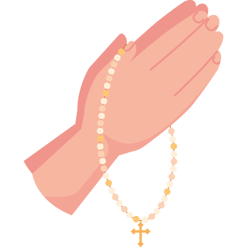 hand with rosary first communion png