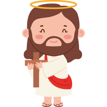 cute jesus holding cross png