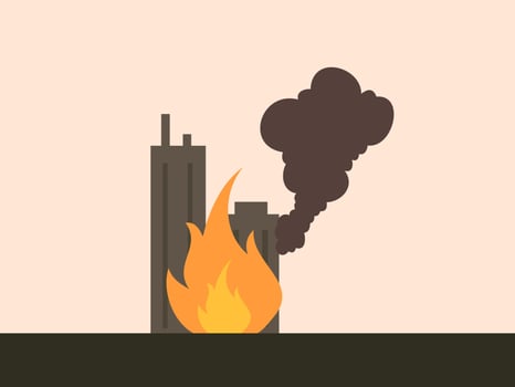 The fire is depicted in shades of orange and yellow vector