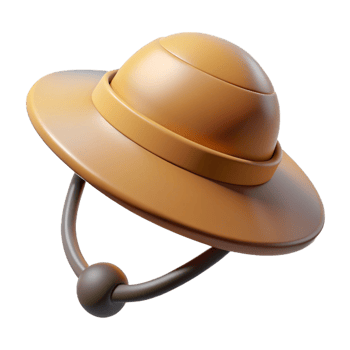 Stylish explorer hat for travel themes png