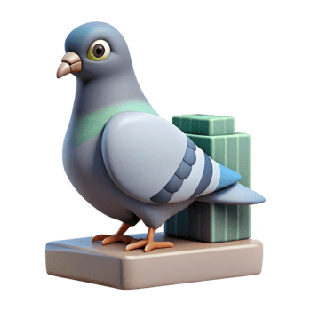 Vibrant pigeon icon for cityscapes png