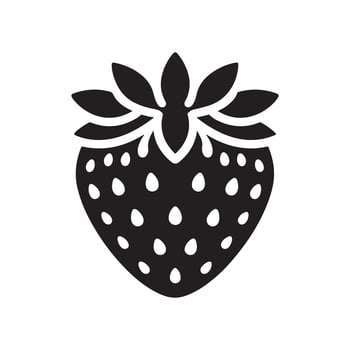 Strawberry silhouette on a white background isolated vector