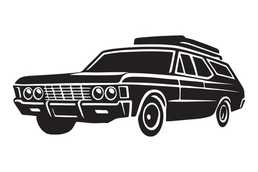 Vintage Station Wagon Silhouette Art vector