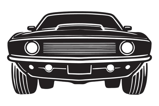 Classic Muscle Car Silhouette Illustration design vector