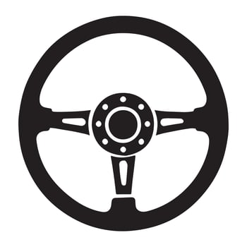 Sport Steering Wheel Silhouette Illustration Car vector