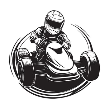 Go Kart racing championship design logo . vector