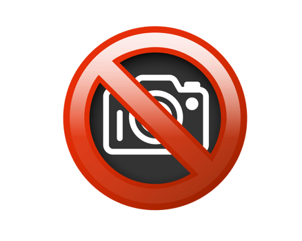 Red circle restricted icon with camera phone and red stroke png