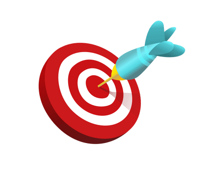 Red white dart board icon, bullseye region png