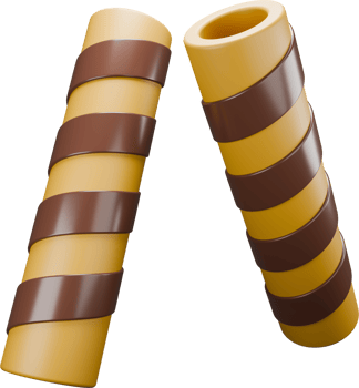 a 3d illustration of chocolate sticks png