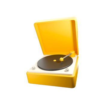 a 3d icon render of gramophone png