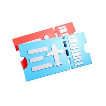 a 3D icon render airplane tickets png