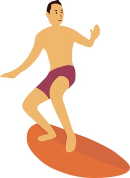 Men Surfing Illustration vector