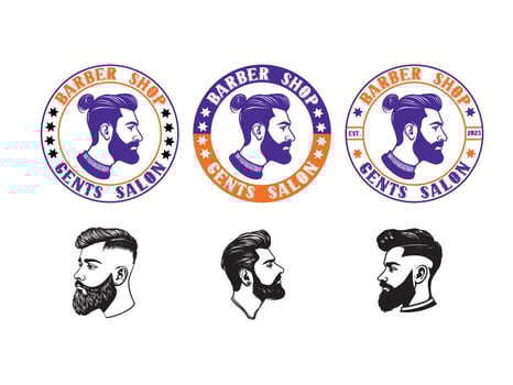 Retro barber shop logo design vector