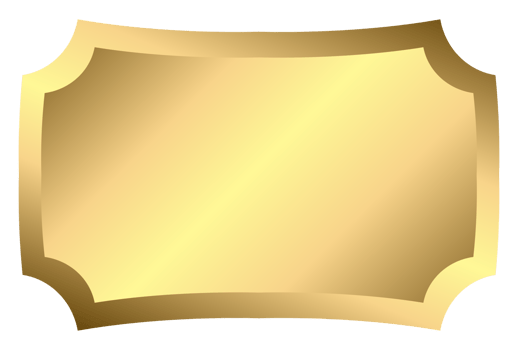 golden luxury sticker banner frame for award, text, or premium button sign. png