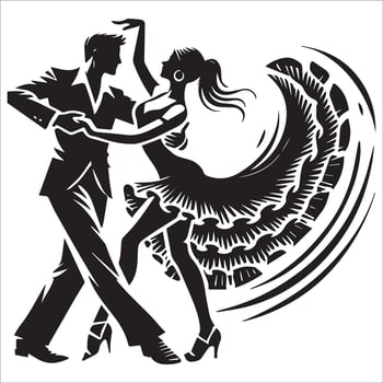 Romantic Dance Silhouette Art vector