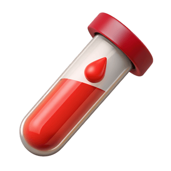 Realistic blood test tube icon for medical themes. png