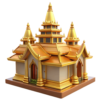 Realistic temple icon for cultural themes. png