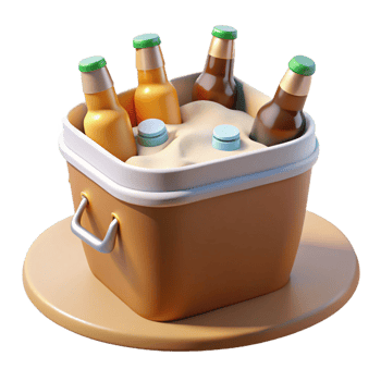 Realistic cooler icon for outdoor and party themes. png