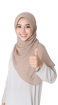Soft lighting enhancing the beauty of a confident Muslim woman png