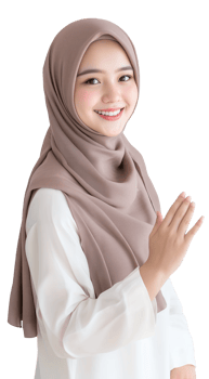 Beautiful Muslimah posing confidently with a radiant smile png