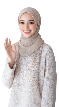 Modern and confident Muslim girl on a transparent background png