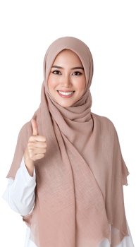 Fashionable hijab style with a confident and casual demeanor png