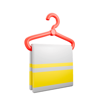 a 3D rendered illustration of a hanger with towel png