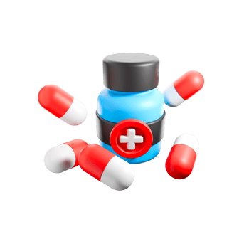 a 3D icon render pills png