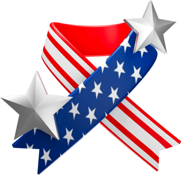 3d illustration of US memorial day's ribbon png