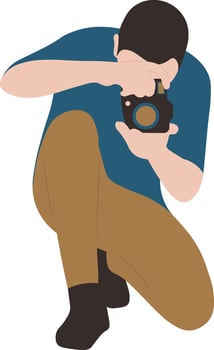 Man Photographer Illustration Design vector