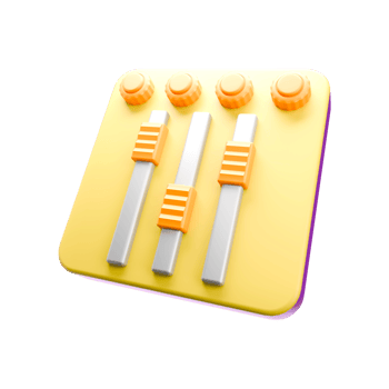 3D illustration of audio mixer png