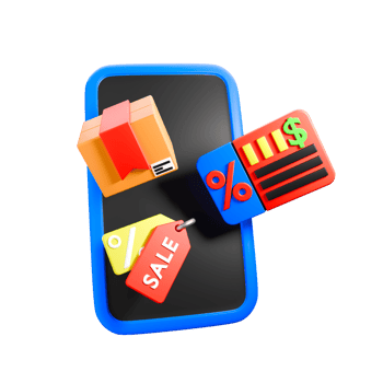 3d rendering illustration of online shopping png