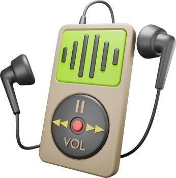 3d icon render mp3 png