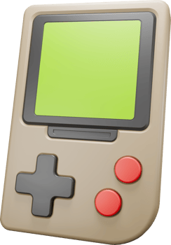 3d icon render vintage gameboy png