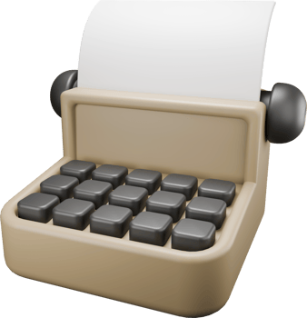 3d rendering illustration of old typewriter png