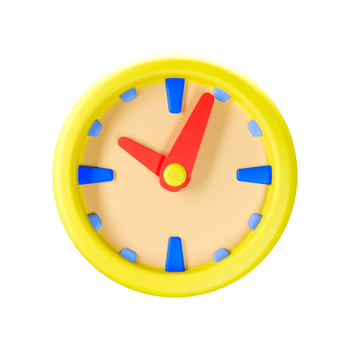 3d icon render cute wall clock png