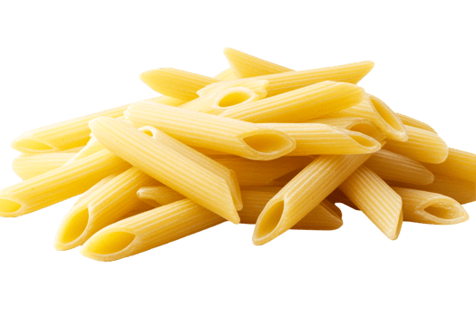Uncooked penne pasta piled high png