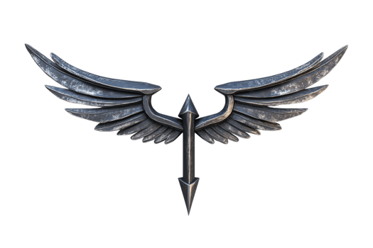 Symbolic winged arrow emblem graphic design digital art png