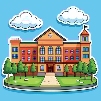 School or university building. flat education concept. Education school, building school, study school or college illustration vector