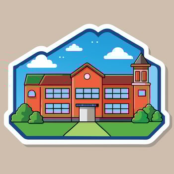 Large school building scene vector