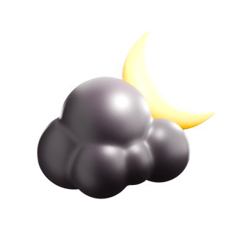 3d rendering night sky with crescent moon png