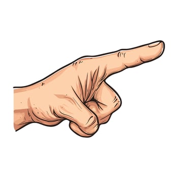 Pointing Hand Gesture Line Art vector