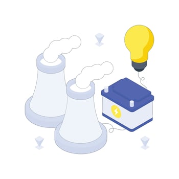 Nuclear Energy isometric Colored illustration vector