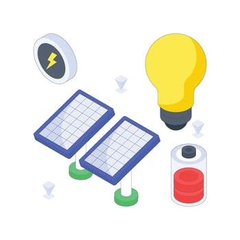 Eco Energy isometric Colored illustration vector