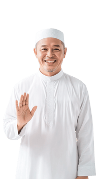 Modern and inviting portrait of a Muslim man in traditional attire png