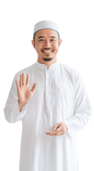 Professional and cultural portrait of an inviting Muslim man png