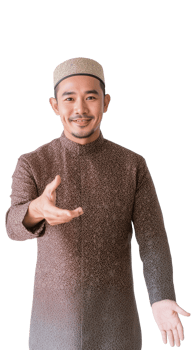 Welcoming Muslim man on a transparent background png