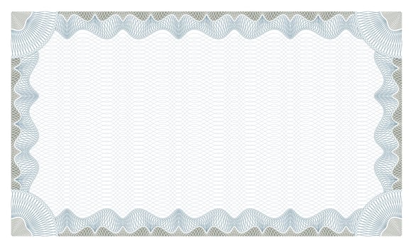 Diploma certificate. Guilloche frame for gift voucher certificate, coupon and cheque, banknote. Security paper with guilloche pattern. Blank diploma template with editable stroke vector