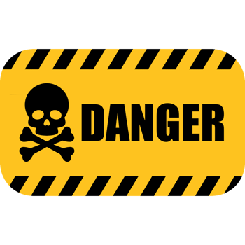 Various safety signs. Yellow and black Warning sign. skull and crossbones Symbol png